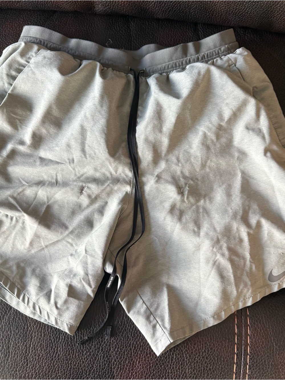 Nike Men's Gray Athletic Drawstring Running shorts